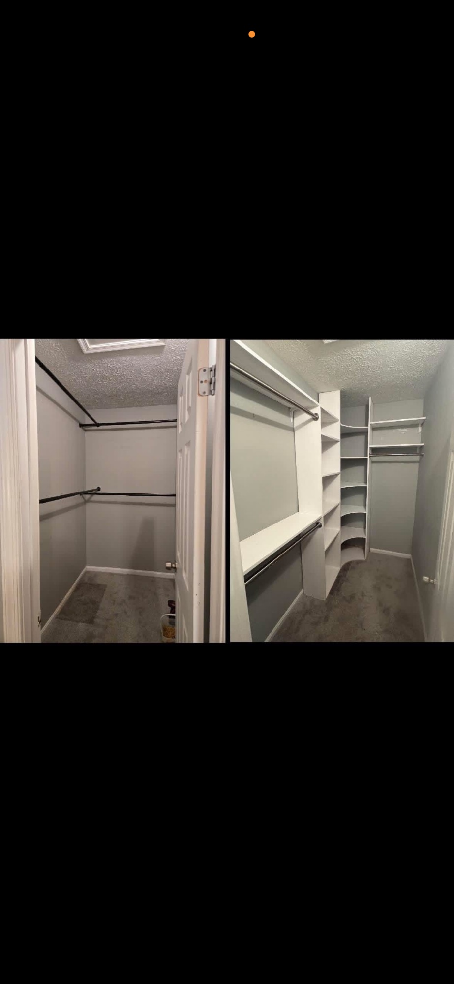 We took a blank shell and added shelving and hanging rods, then painted