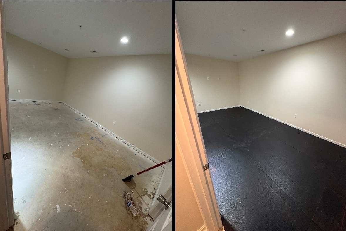 Rubber Mat Gym floor installation