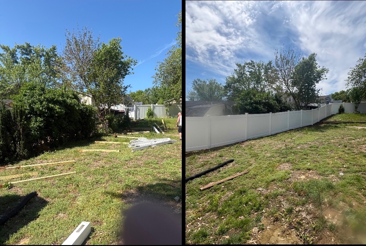 We installed a 6ft pvc vynal fence